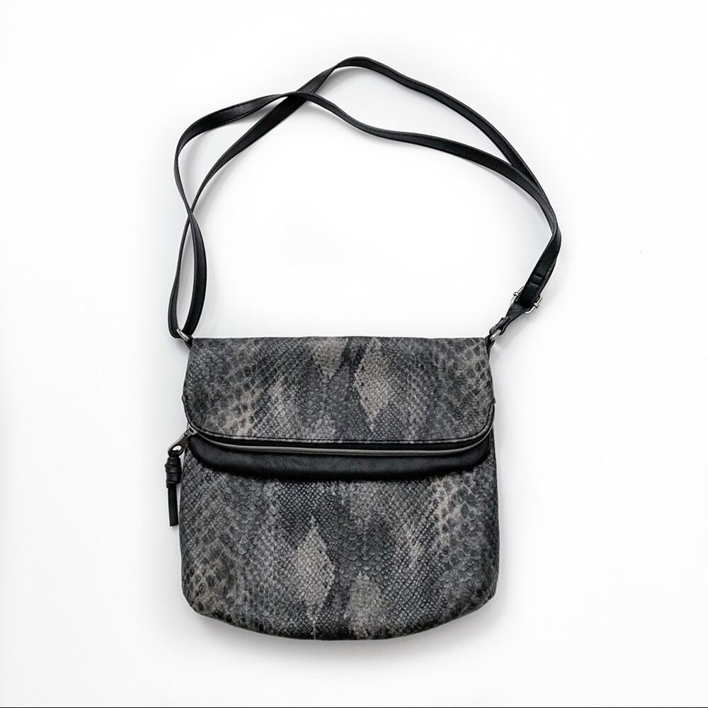 Relic Snakeskin Crossbody Bag Grey/Black